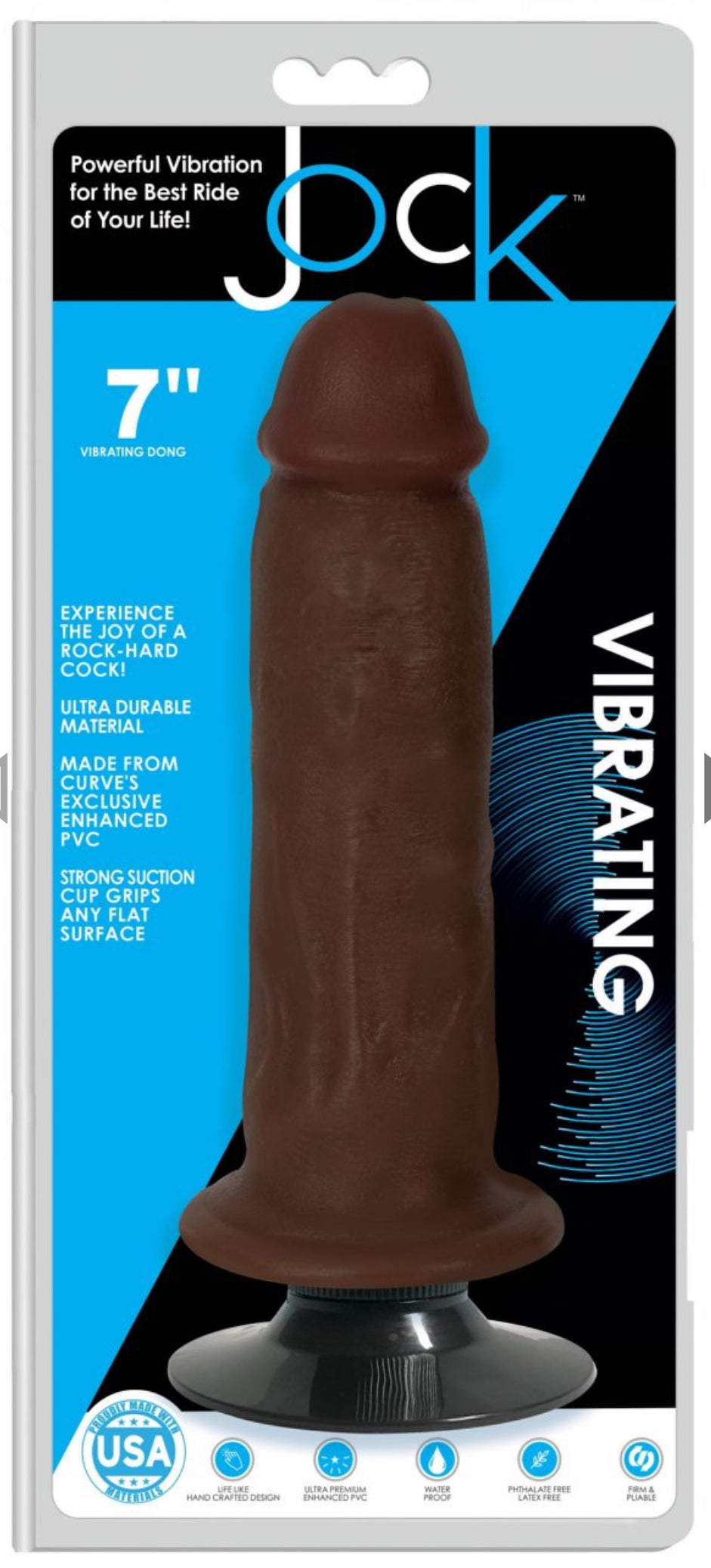 Jock Dark Vibrating Dildo - 7 Inch