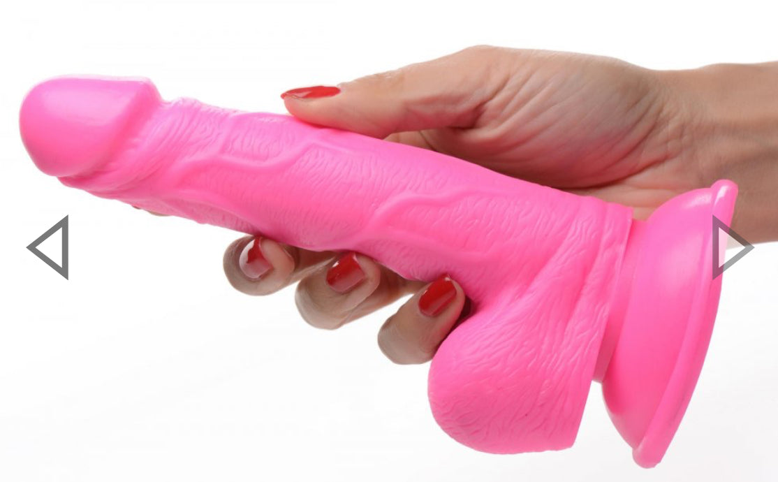 6.5 Inch Dildo with Balls - Pink