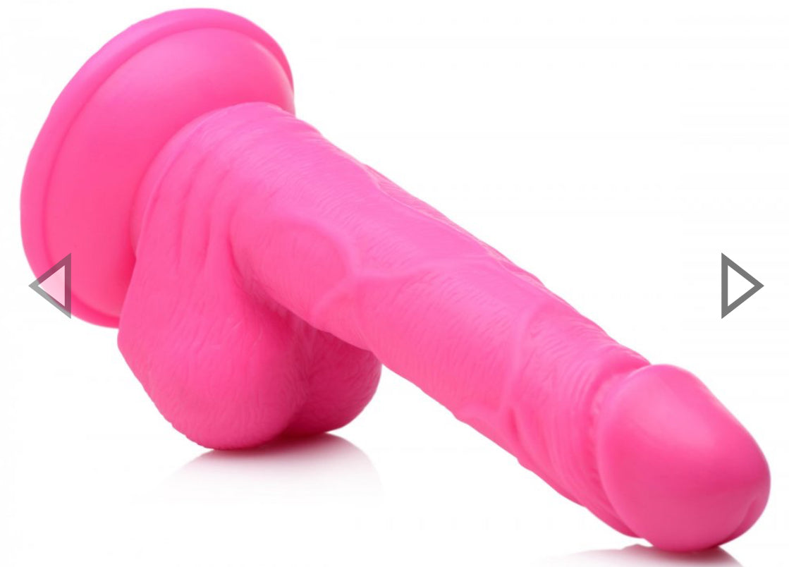 6.5 Inch Dildo with Balls - Pink