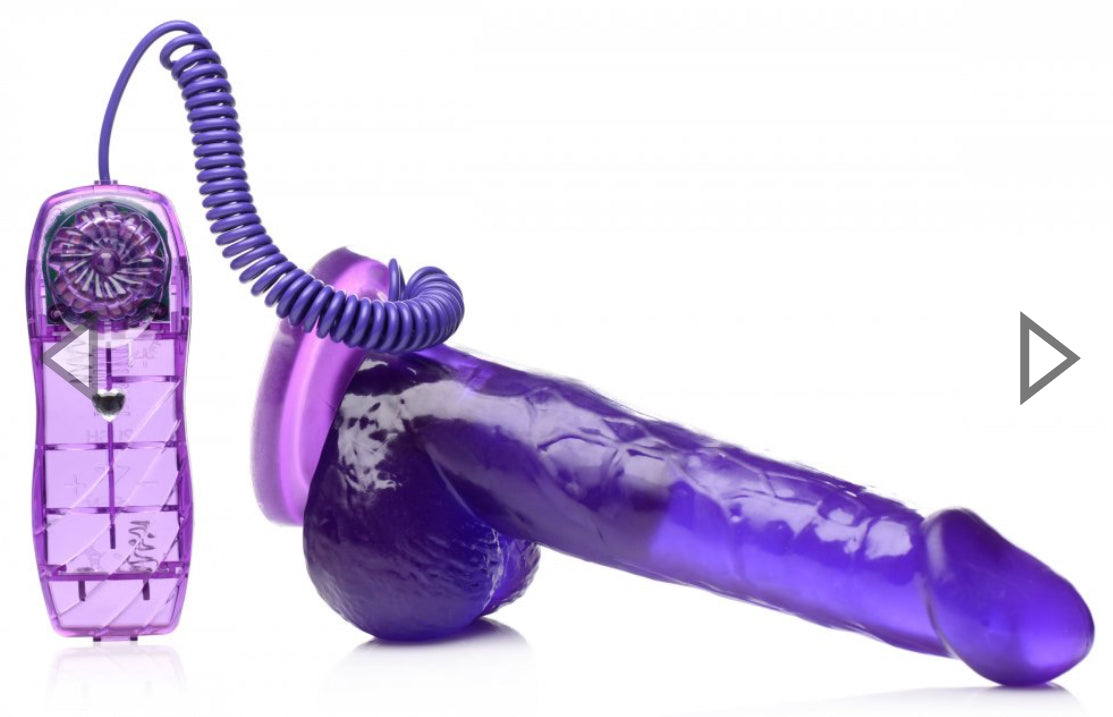 7.5 Inch Suction Cup Vibrating Dildo - Purple