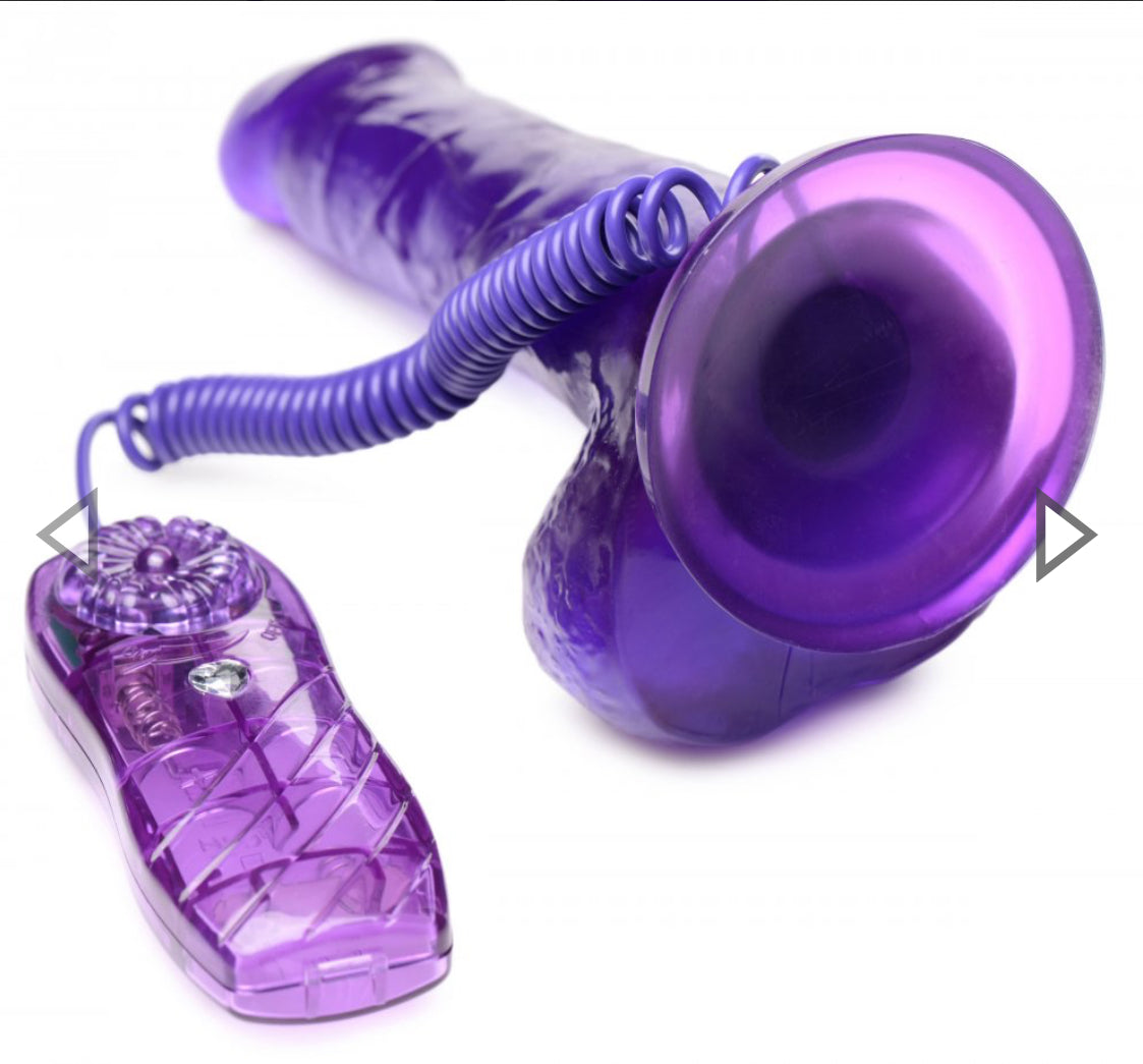 7.5 Inch Suction Cup Vibrating Dildo - Purple