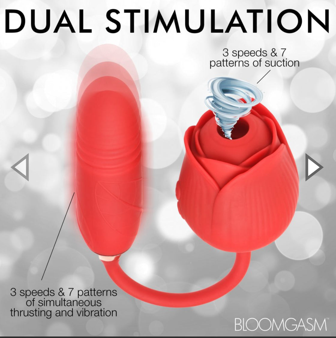 10X Romping Rose Suction and Thrusting Vibrator