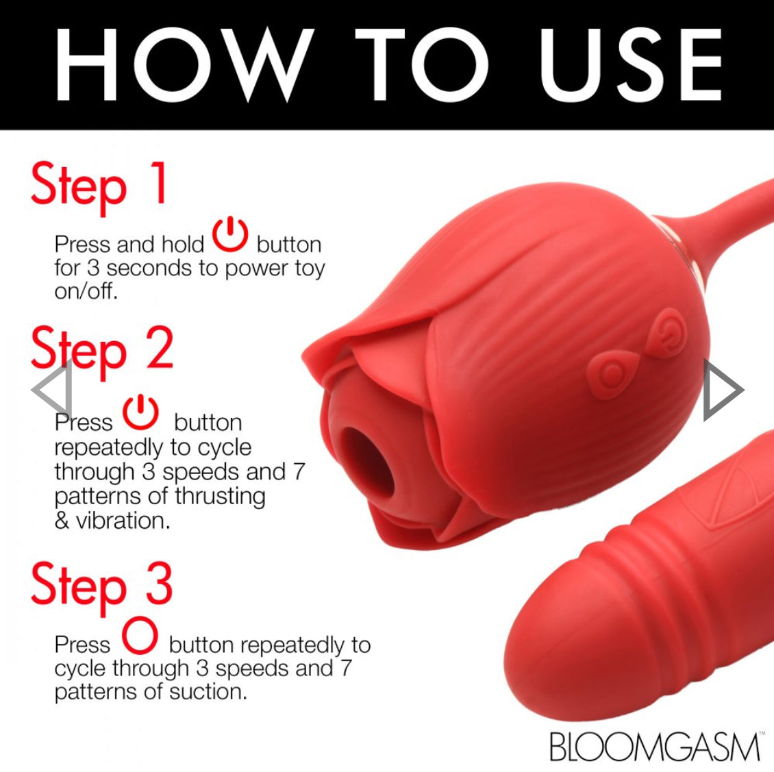 10X Romping Rose Suction and Thrusting Vibrator