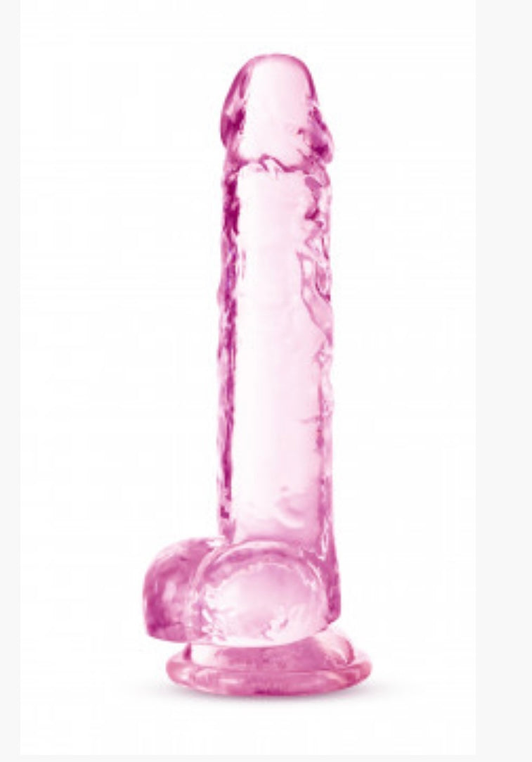 Naturally Yours - 7 Inch Crystalline Dildo - Rose