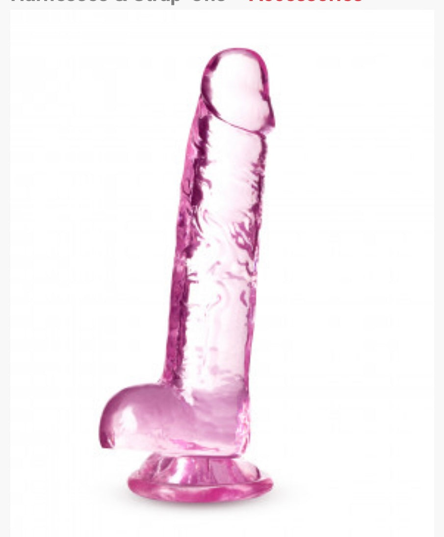 Naturally Yours - 7 Inch Crystalline Dildo - Rose